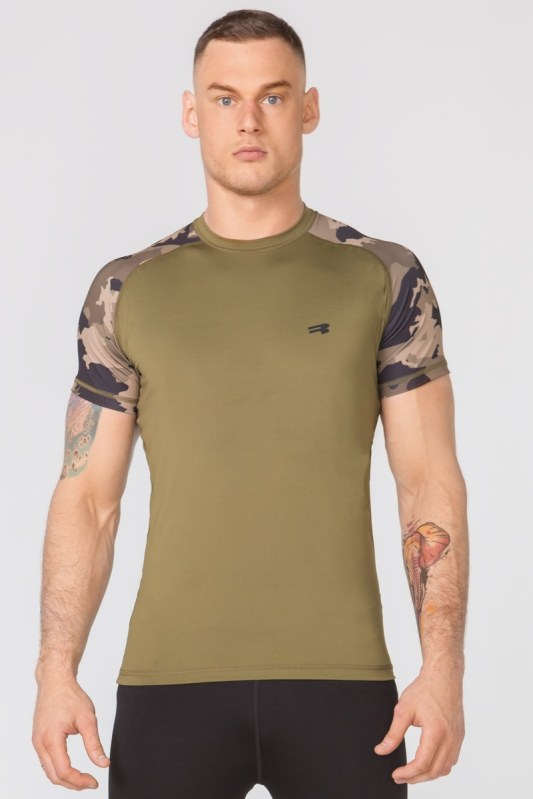 Tričko Rough Radical Furious Army Khaki/Camo - Pro muže trička, tílka, košile