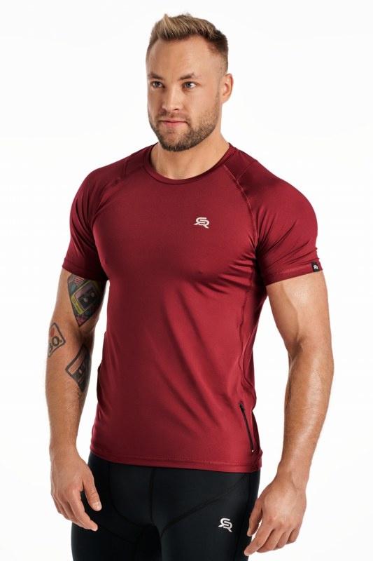 Rough Radical Tričko Vital Zip Burgundy - Pro muže trička, tílka, košile