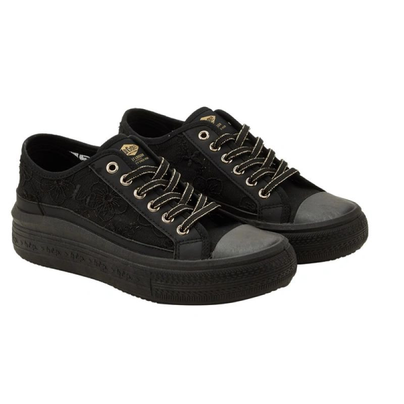 Lee Cooper dámské sportovní boty black platform lace-up dámské - Pro ženy boty