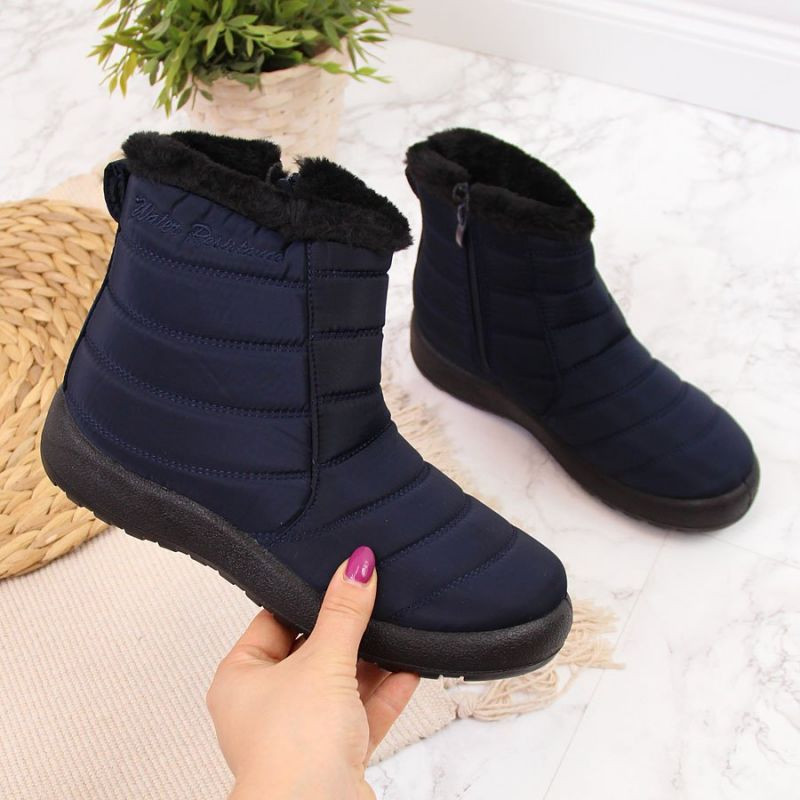 Nepromokavé sněhové boty na zip NEWS W EVE181B navy blue - Pro ženy boty