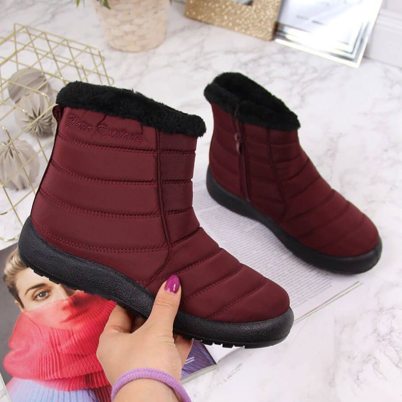 Voděodolné sněžnice se zipem NEWS W EVE181C maroon - Pro ženy boty