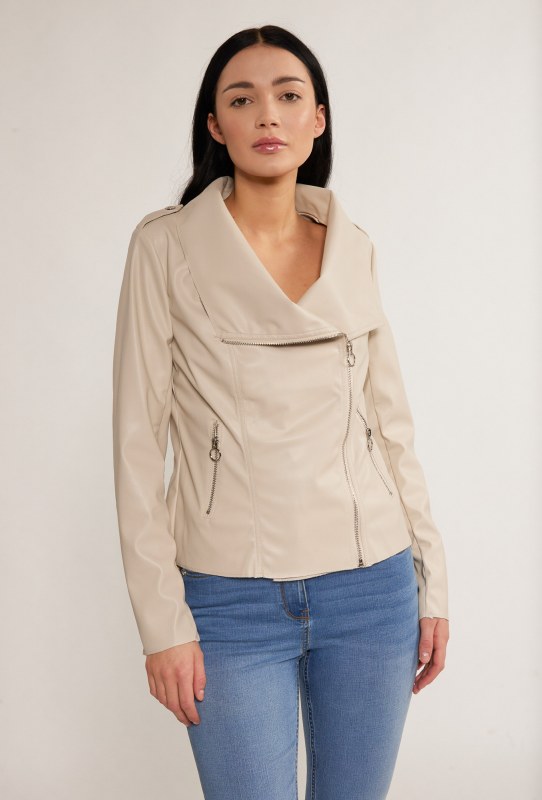 Dámská bunda Ramonesque Imitace kůže JAC0220-23W béžová - Monnari - Pro ženy bundy a vesty