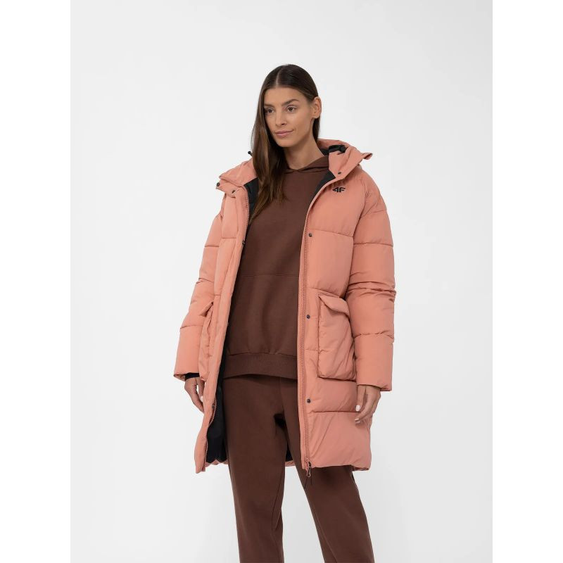 Dámský kabát 4FAW23TDJAF236-64S Pudr růžová - 4F - Pro ženy bundy a vesty