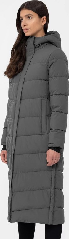 Dámský prošívaný kabát 4F H4Z22-KUDP012 šedý - Pro ženy bundy a vesty