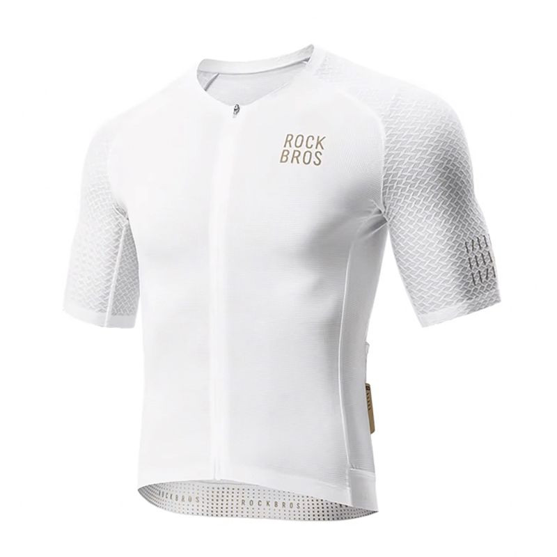 Rockbros YDDX011 Cyklistický dres Diamond s&nbsp;krátkým rukávem - velikost L - bílý - Pro ženy cyklistické dresy