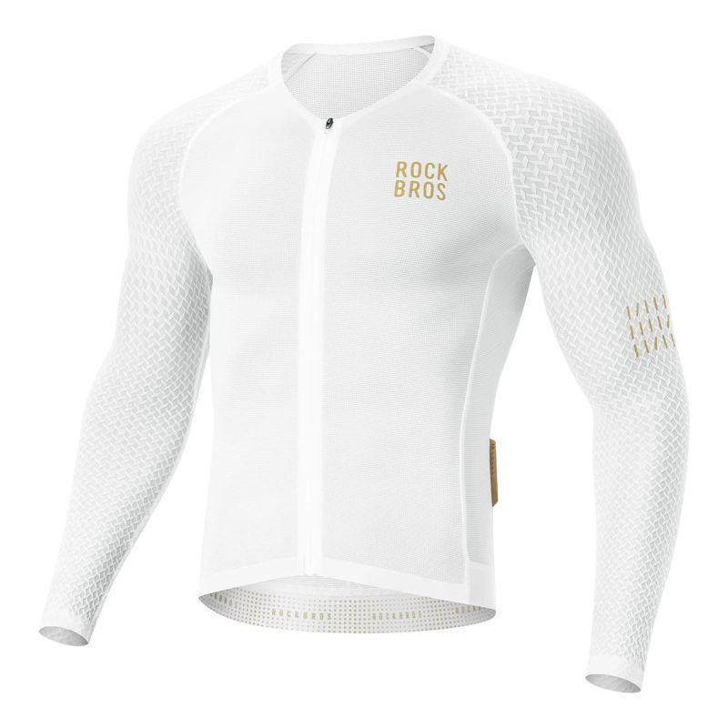 Rockbros YDCX008 Cyklistický dres s&nbsp;dlouhým rukávem Diamond - velikost XL - bílý - Pro ženy cyklistické dresy