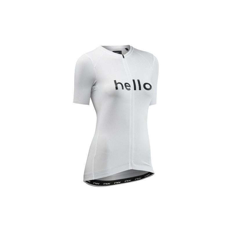 Cyklistické tričko NORTHWAVE Blade Hello Goodbye Woman Jersey S/s, bílé - Pro ženy cyklistické dresy
