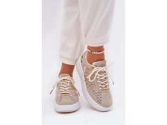Dámská sportovní obuv YY-157 béžová s bílou - Step in style