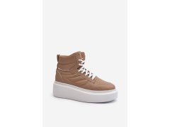 Zazoo 3392/X Dámské Kožené Sportovní Boty na Platformě Beige