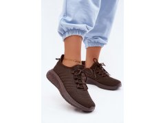 Lehké sportovní slip-on boty dámské textilní Big Star UU274055 Čokoládové