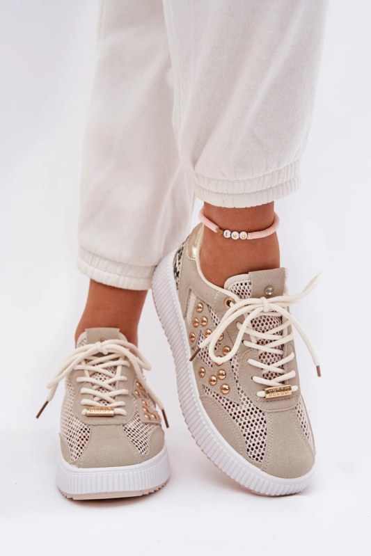 Dámská sportovní obuv YY-157 béžová s bílou - Step in style