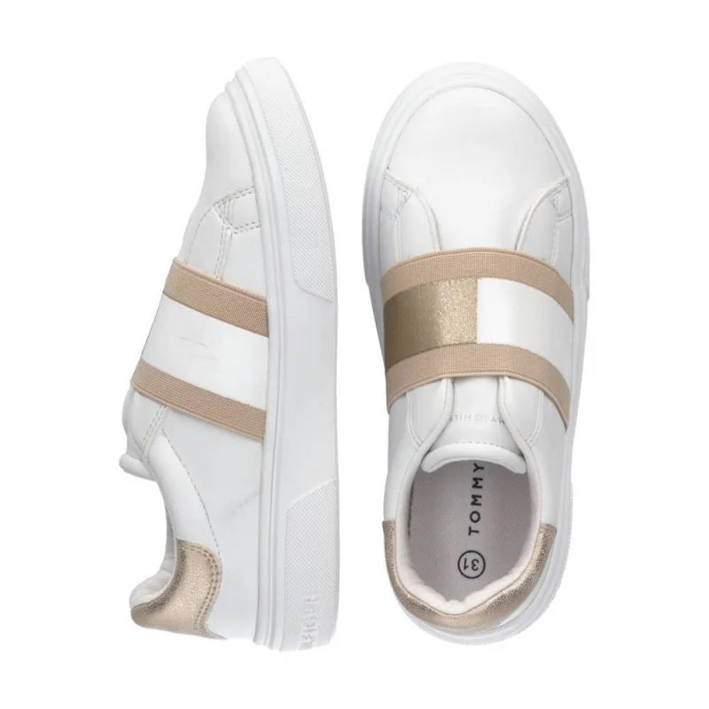 Dámské sportovní boty W T3A4-32155-1383X048Bílá se zlatou - Tommy Hilfiger - Pro ženy pro ženy boty