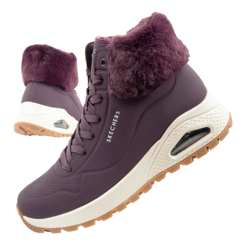 Skechers Uno Rugged dámská sportovní obuv zateplené boty zimní fialové dámské - Pro ženy pro ženy boty