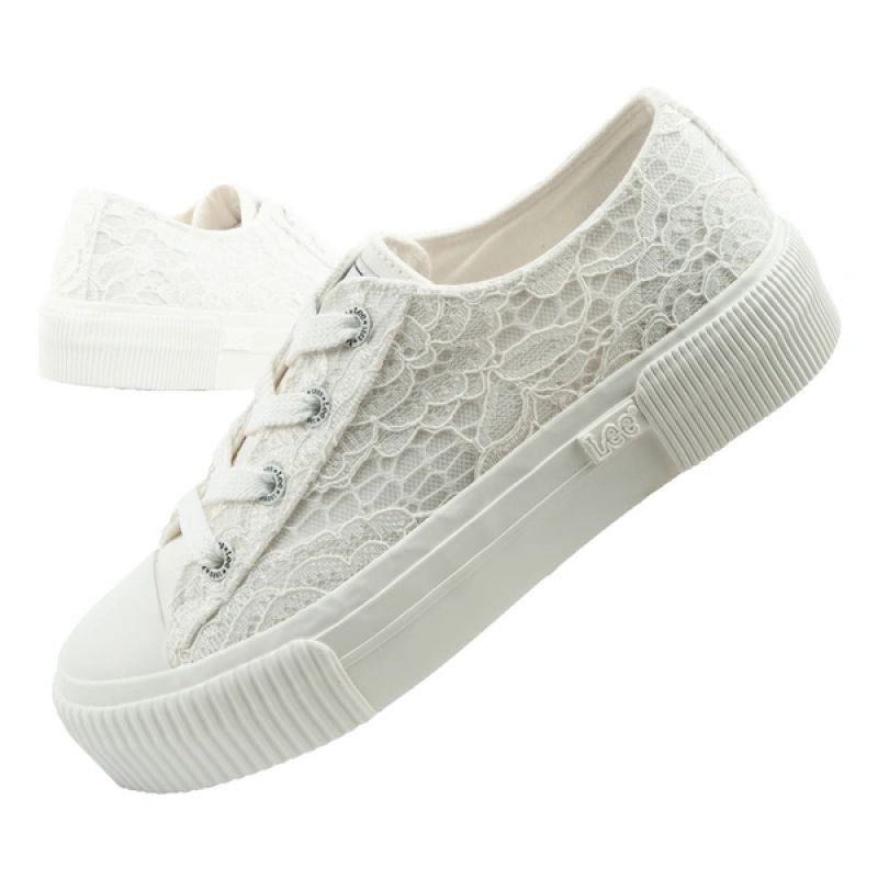 Lee dámské sportovní boty Isla trainers white platform lace-up dámské - Pro ženy pro ženy boty