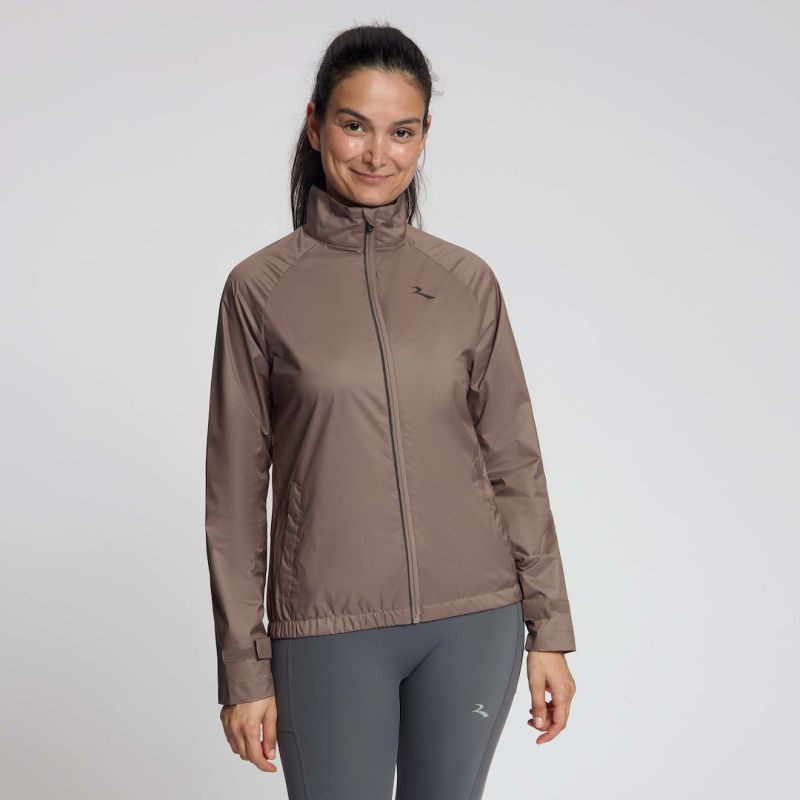 Běžecká bunda Rogelli ESSENTIAL, barva mokka, velikost M - Pro ženy pro ženy bundy a&nbsp;vesty
