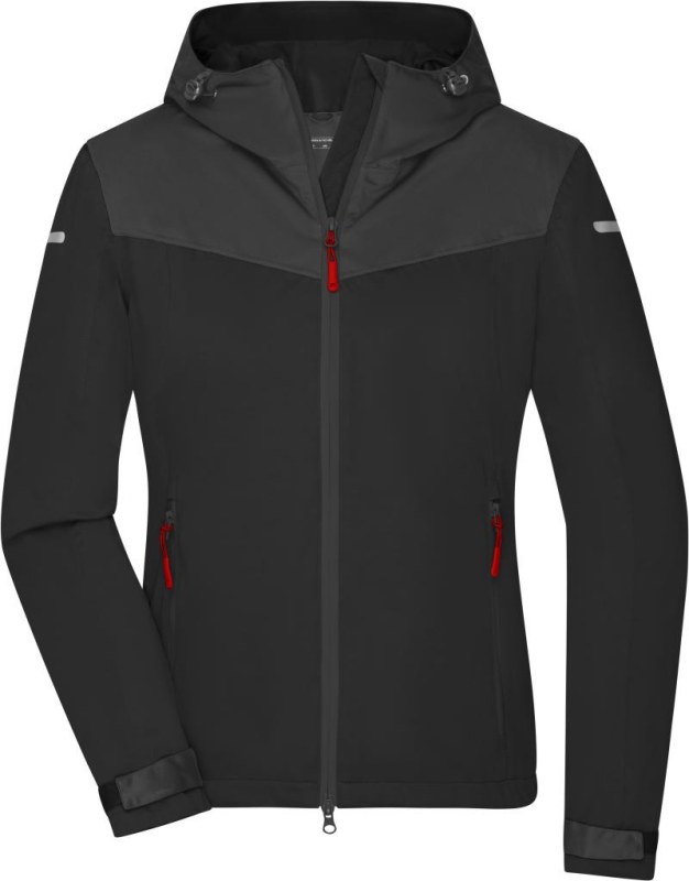 Daiber JN 1179 Dámská outdoorová softshellová bunda 02.1179 black/carbon/light red