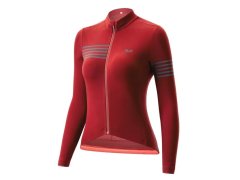 Dámský cyklistický dres Rockbros YPW065 TVI s dlouhým rukávem na podzim/zimu, velikost L – červený