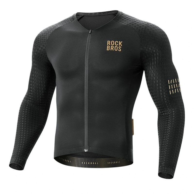 Rockbros YDCX008 Cyklistický dres s dlouhým rukávem Diamond velikost XS - černý