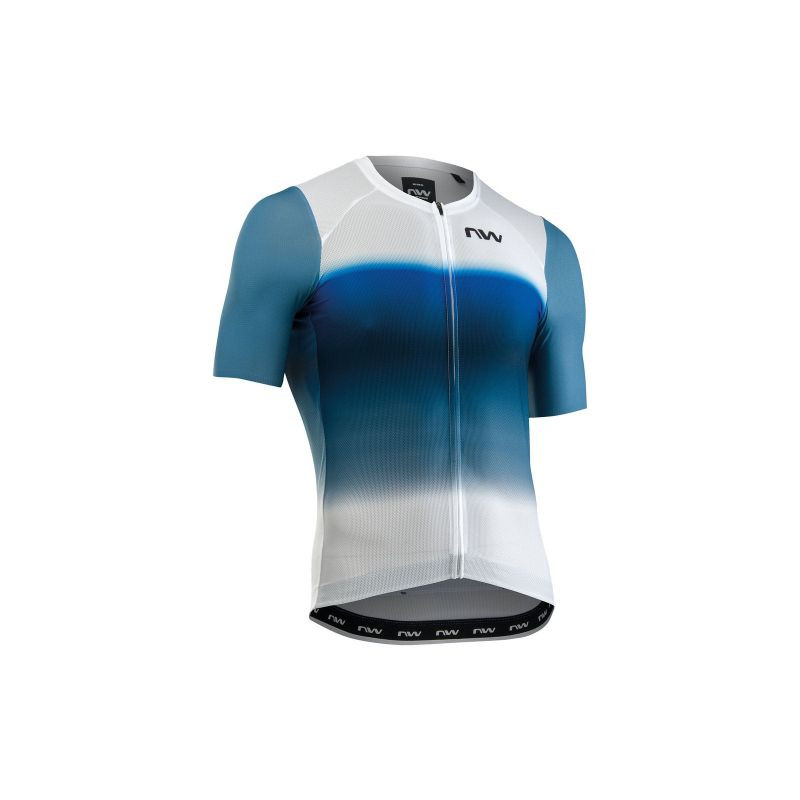 Cyklistické tričko NORTHWAVE Blade Air Jersey S/S, bílo-modré