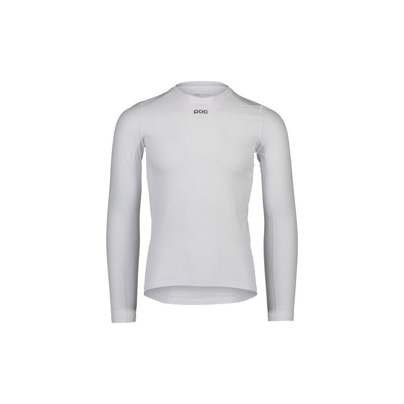 Cyklistické tričko POC ESSENTIAL LAYER LS – bílé