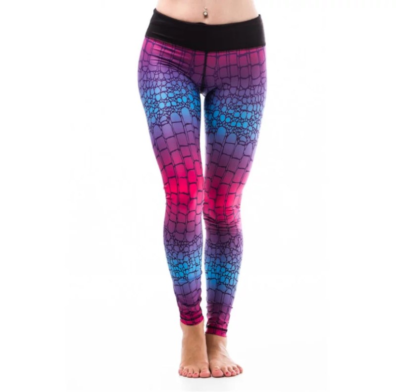 Dámské fitness legíny Six Deuce Alligator - růžová/modrá/fialová - Litex