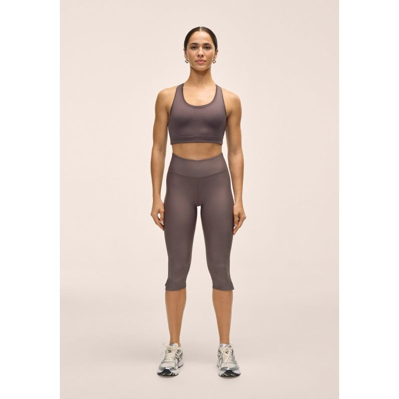 Dámské tréninkové legíny CASALL Capri Slit Regular Waist Tights, šedá barva