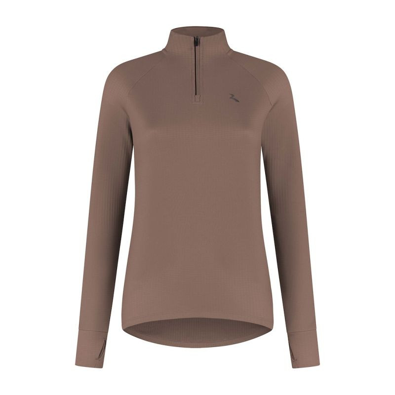 Rogelli běžecká mikina ESSENTIAL, barva mokka, velikost M - Pro ženy pro ženy mikiny
