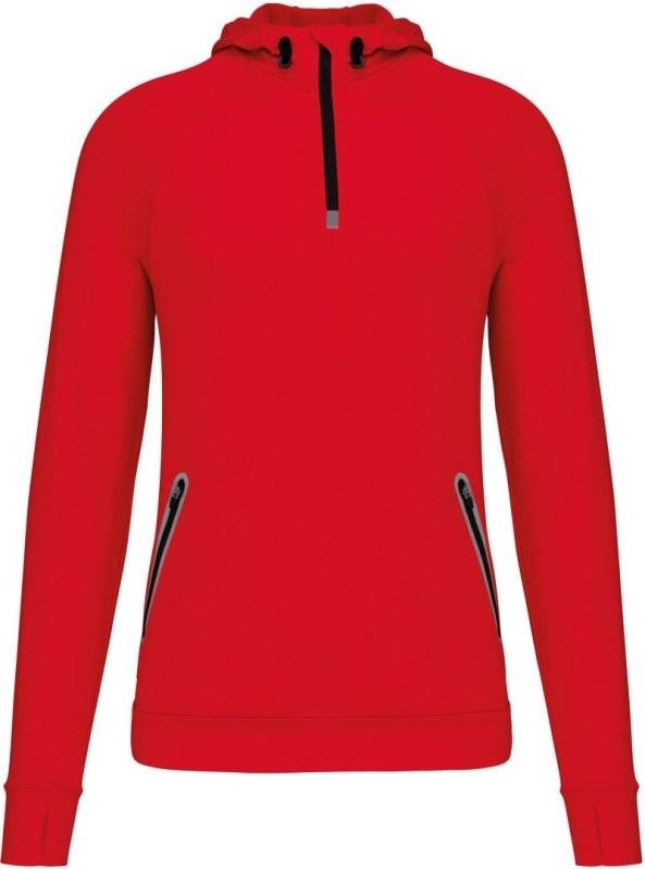 Kariban ProAct PA 360 Sportovní mikina s kapucí a 1/4 zipem 20.P360 red