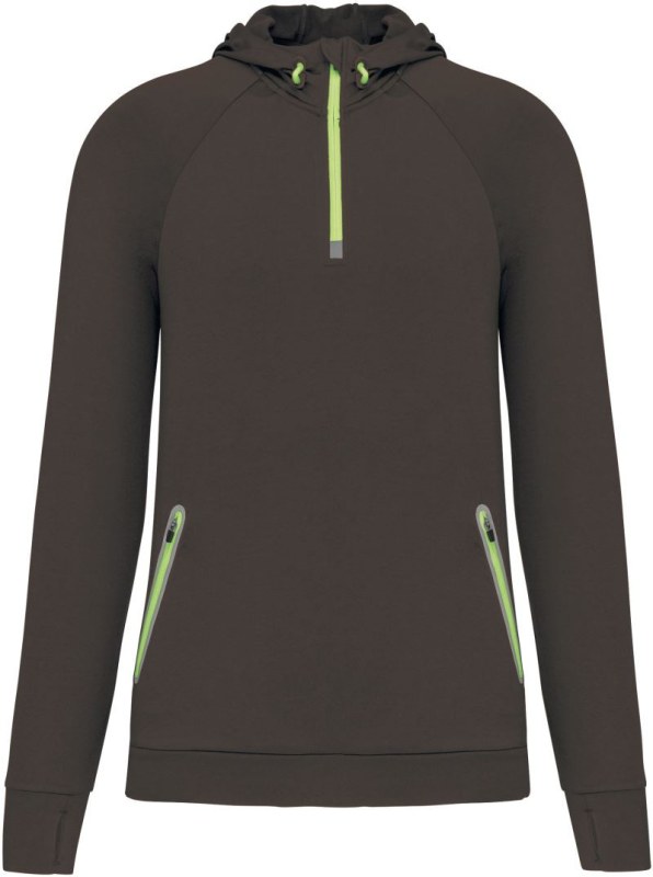 Kariban ProAct PA 360 Sportovní mikina s kapucí a 1/4 zipem 20.P360 dark grey