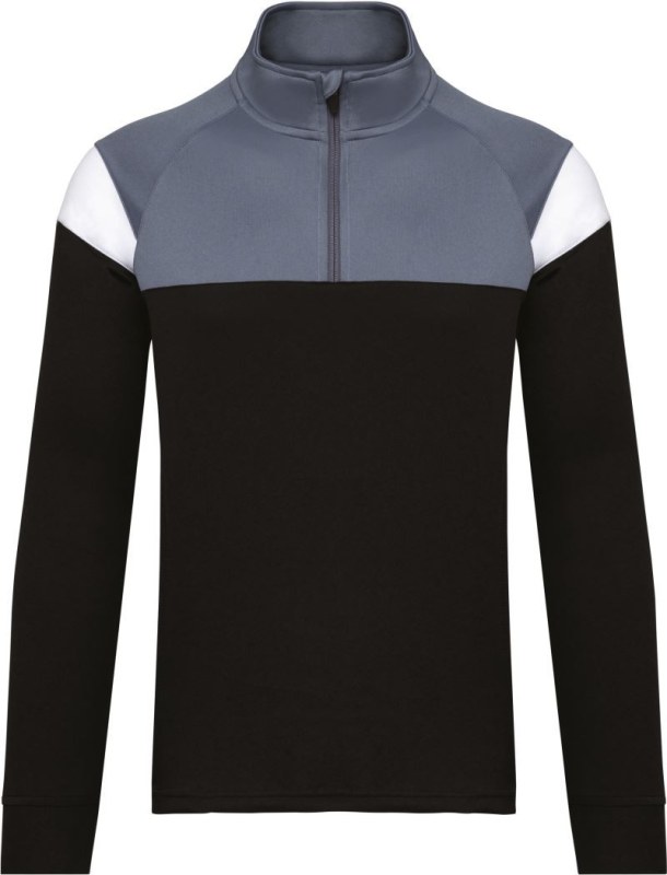 Kariban ProAct PA 387 Tréninková mikina s&nbsp;1/4 zipem 20.P387 black/sporty grey - Pro ženy pro ženy mikiny