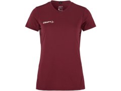 Craft Teamwear Squad Go Jersey Solid W Dámské sportovní tričko s&nbsp;výstřihem do V 82.5566 maroon