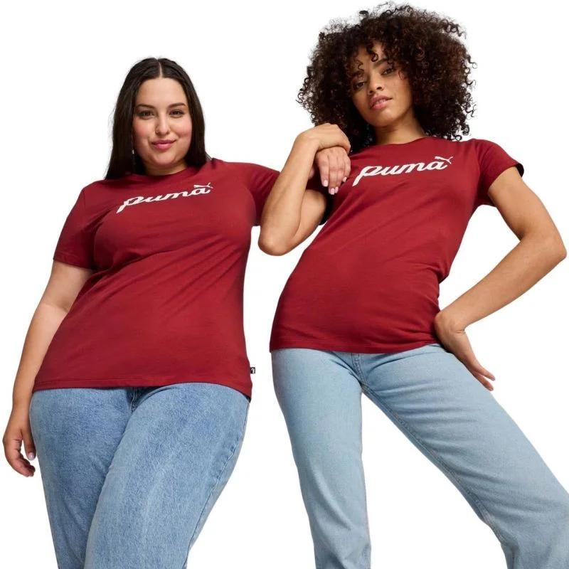 Puma ESS+Script dámské tričko červená 679315 13 - Pro ženy pro ženy trička, tílka, košile