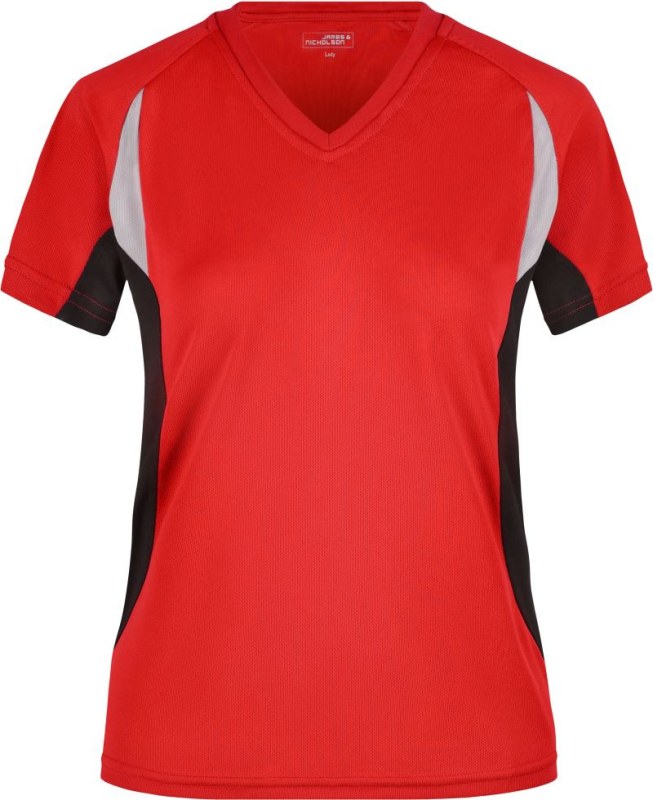 Daiber JN 390 Dámské běžecké tričko s&nbsp;výstřihem do V 02.0390 red/black - Pro ženy pro ženy trička, tílka, košile