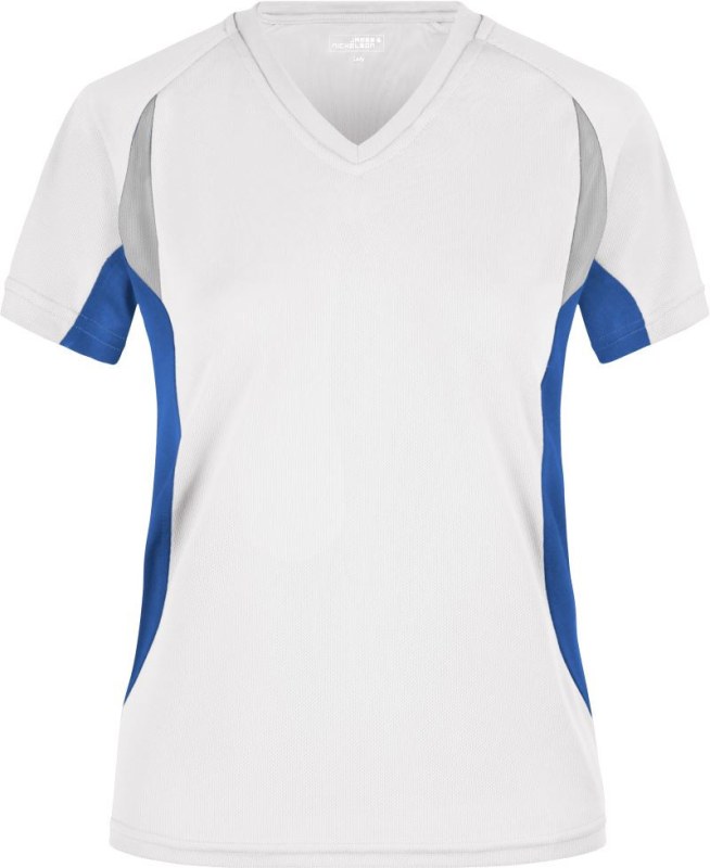 Daiber JN 390 Dámské běžecké tričko s&nbsp;výstřihem do V 02.0390 white/royal - Pro ženy pro ženy trička, tílka, košile