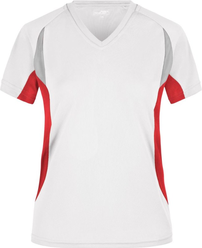 Daiber JN 390 Dámské běžecké tričko s&nbsp;výstřihem do V 02.0390 white/red - Pro ženy pro ženy trička, tílka, košile