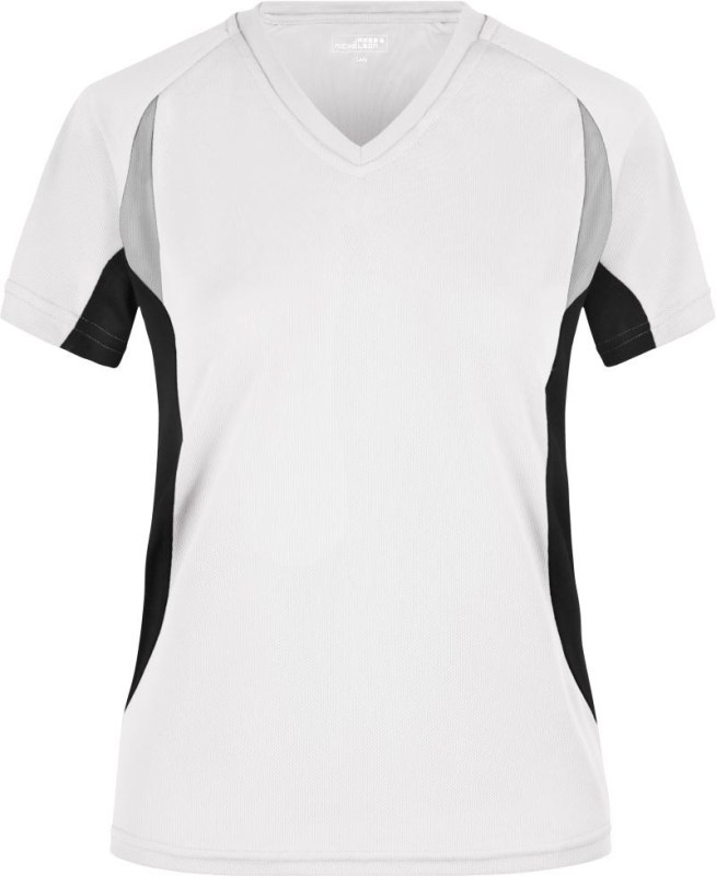 Daiber JN 390 Dámské běžecké tričko s&nbsp;výstřihem do V 02.0390 white/black - Pro ženy pro ženy trička, tílka, košile