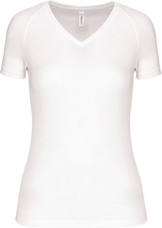 Kariban ProAct PA 477 Dámské sportovní tričko s&nbsp;výstřihem do V 20.P477 white - Pro ženy pro ženy trička, tílka, košile