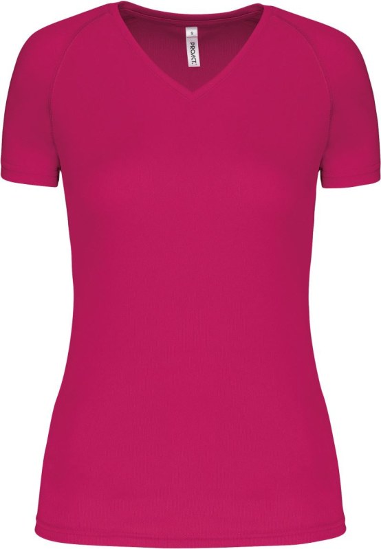 Kariban ProAct PA 477 Dámské sportovní tričko s&nbsp;výstřihem do V 20.P477 fuchsia - Pro ženy pro ženy trička, tílka, košile
