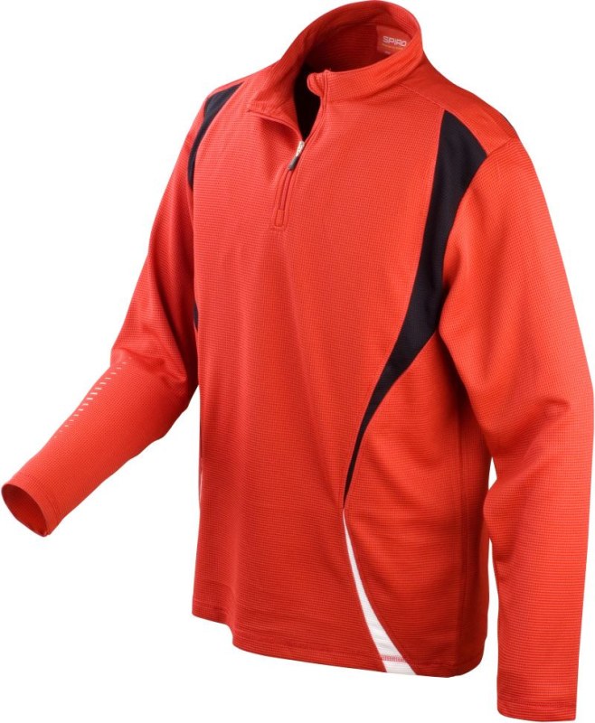 Spiro S 178X Tréninkový top s&nbsp;"1/4" zip s&nbsp;dlouhým rukávem 29.178X red/black/white - Pro ženy pro ženy trička, tílka, košile