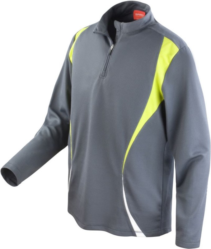 Spiro S 178X Tréninkový top s&nbsp;"1/4" zip s&nbsp;dlouhým rukávem 29.178X charcoal/lime/white - Pro ženy pro ženy trička, tílka, košile
