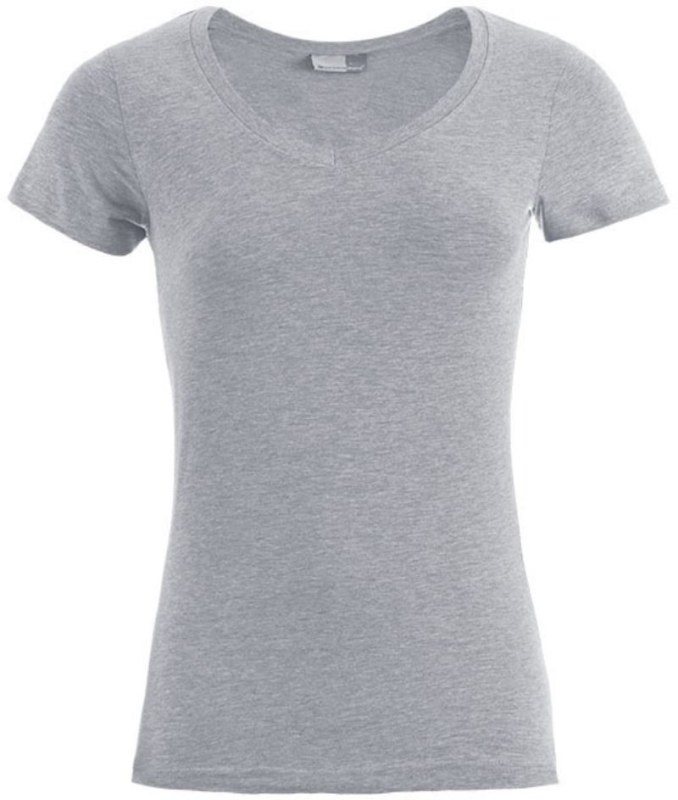 Promodoro 3086 Dámské tričko Slim Fit s&nbsp;výstřihem do V 40.3086 sports grey - Pro ženy pro ženy trička, tílka, košile