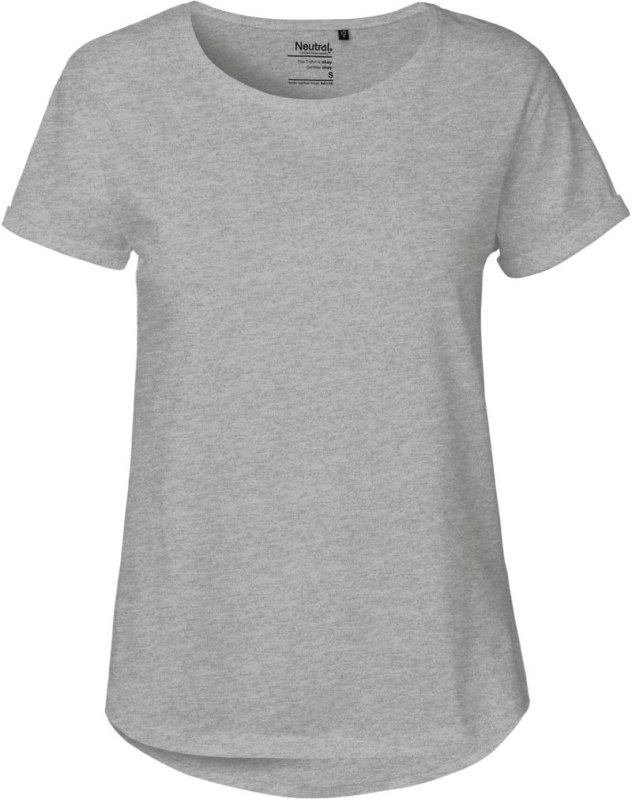 Neutral O 80012 Dámské bio tričko s&nbsp;ohrnutými rukávy 77.8012 sport grey - Pro ženy pro ženy trička, tílka, košile