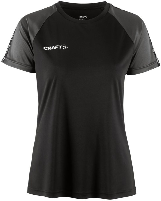 Craft Teamwear Squad Go Contrast Jersey W Dámské kontrastní sportovní tričko 82.2726 black/granite - Pro ženy pro ženy trička, tílka, košile