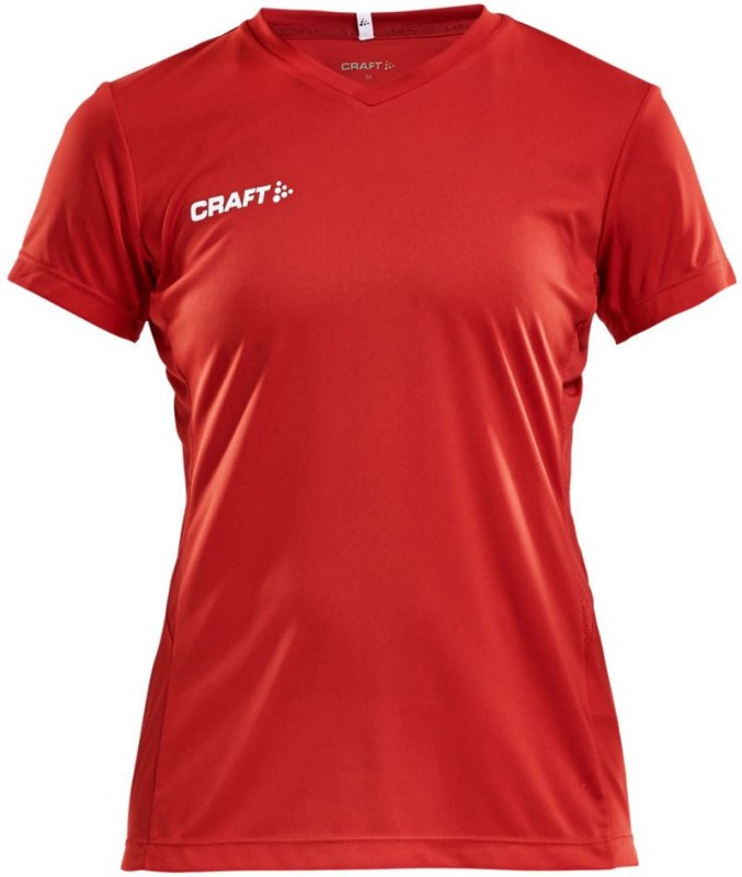 Craft Teamwear Squad Go Jersey Solid W Dámské sportovní tričko s výstřihem do V 82.5566 bright red
