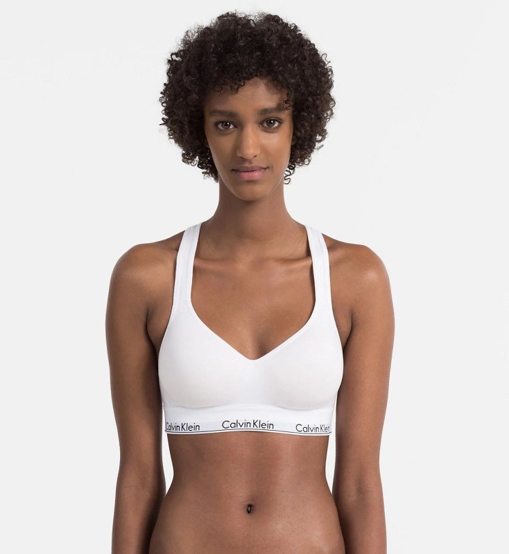 Podprsenka sportovní QF1654E-100 bílá - Calvin Klein - Pro ženy sportovní podprsenky