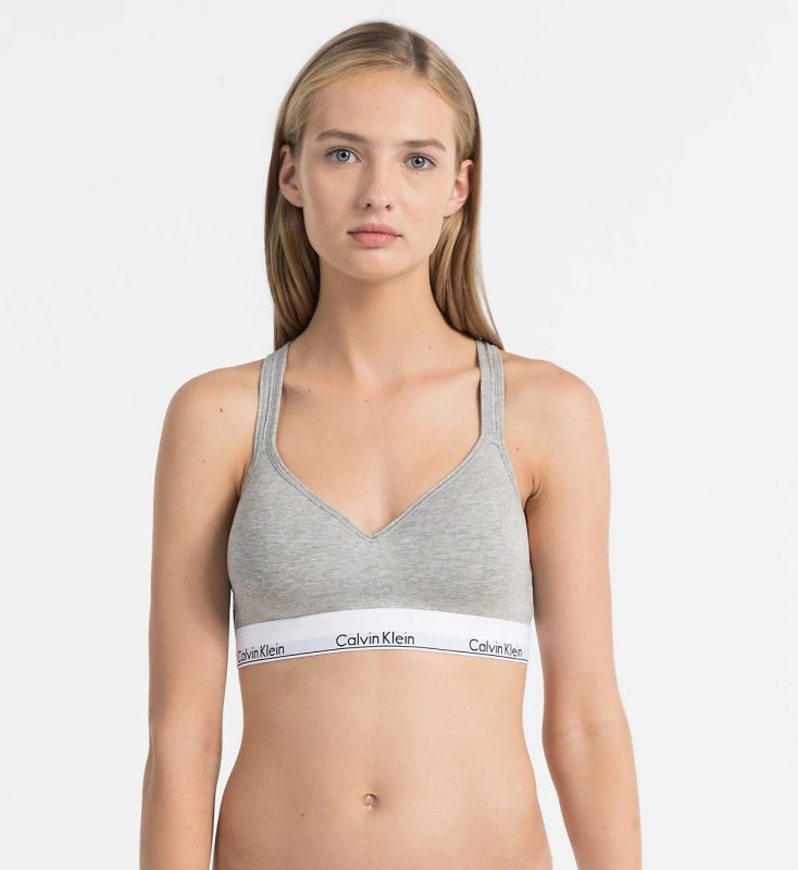 Podprsenka sportovní QF1654E-020 šedá - Calvin Klein - Pro ženy sportovní podprsenky