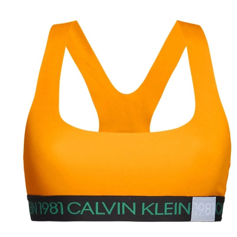 Sportovní podprsenka QF5577E-1ZK oranžová - Calvin Klein - Pro ženy sportovní podprsenky