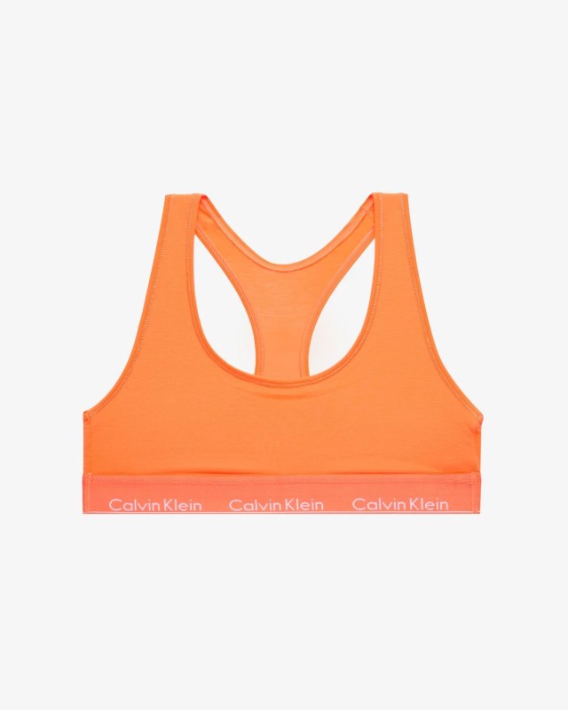 Sportovní podprsenka QF1659E-6TQ oranžová - Calvin Klein