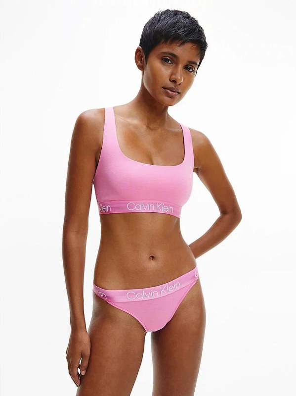 Sportovní braletka - QF6684E - TO3 - Hollywood růžová - Calvin Klein - Pro ženy sportovní podprsenky