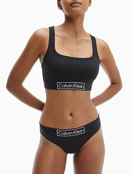 Sportovní bralette Heritage - QF6768E - UB1 - Černá - Calvin Klein - Pro ženy sportovní podprsenky